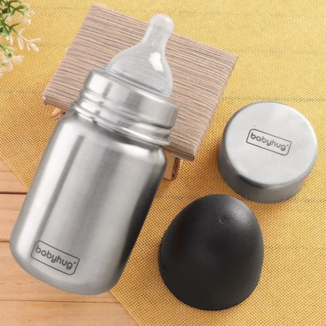 Babyhug Sterilizable Steel Feeding Bottle - 240 ml