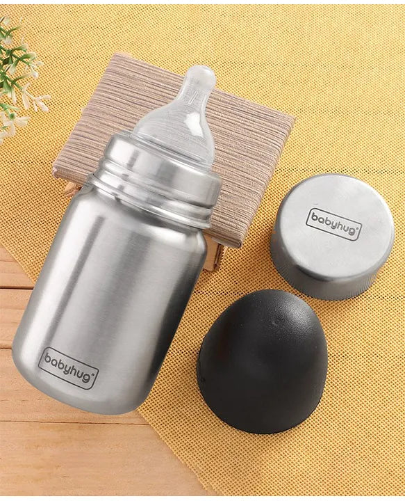 Babyhug Sterilizable Steel Feeding Bottle - 240 ml